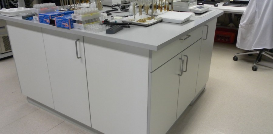 Freistehender Labortisch-Insellösung mit integriertem Wägetisch